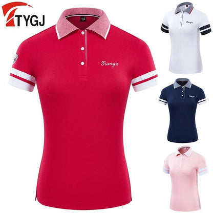 Women Golf Clothing Short-Sleeved Breathable Tops Quick-Dry Slim - The Sweet Spot