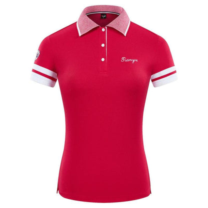 Women Golf Clothing Short-Sleeved Breathable Tops Quick-Dry Slim - The Sweet Spot